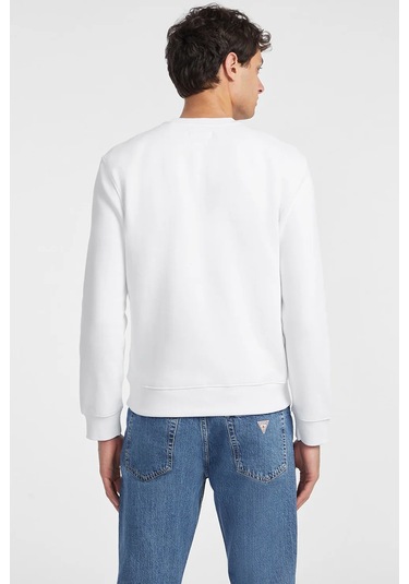 Guess Jeans Erkek Sweatshirt Beyaz