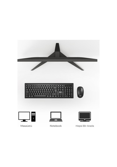 Lecoo Kw200 Kablosuz Klavye & Mouse Set Siyah Optik