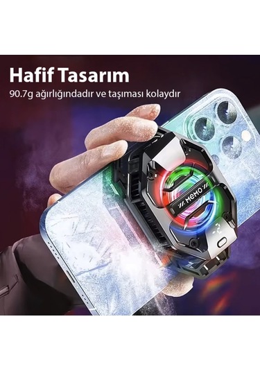 -2 Derece Turbo Telefon Soğutucu Fan Oyun Yayıncı Youtuber İçin Telefon Soğutucu Memo