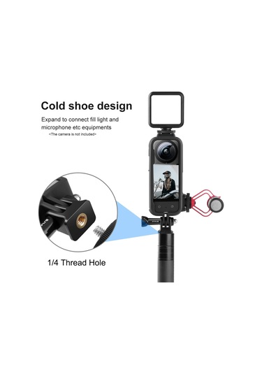 Springsun Puluz Panorama Kamera Koruyucu Çerçeve Video Kafesi Çift Soğuk Ayakkabı Tripod Adaptörü Montajlı Kamera Vlog Aksesuarları Insta360