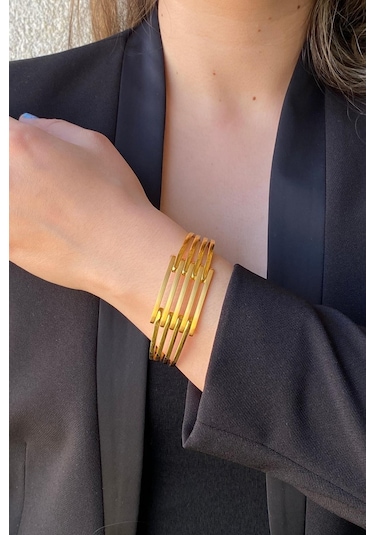 Zümrüt Sarraf 14 Ayar Altın 5 Sıra Kaburga Bilezik