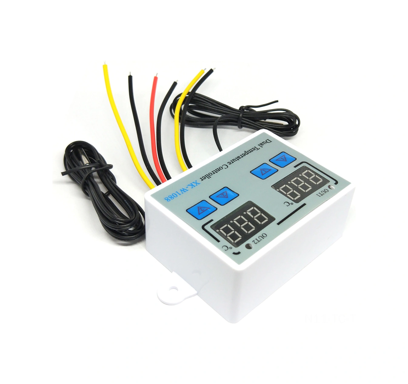 Skycity Xk-w1088 Akıllı Dijital Çift Kontrol Sıcaklık Regülatörü, Çift Ekranlı, Ayarlanabilir, Ac110-220v, 10a Röle, Su Geçirmez Sensörlü