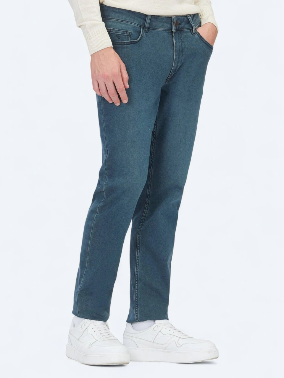 Kip Petrol Slim Fit Denim Pamuk Karışımlı Pantolon PETROL