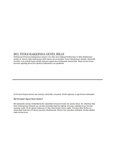 Bel Fıtığı Korse Demirli Kuşak Lumbosakral Lumbostad Korse