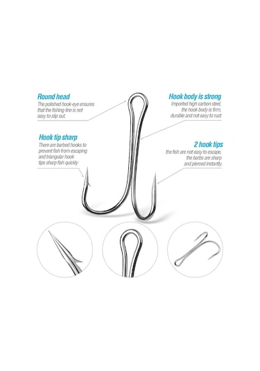 MSO Yüksek Karbonlu Çelik Ikili Balıkçılık Olta İğnesi