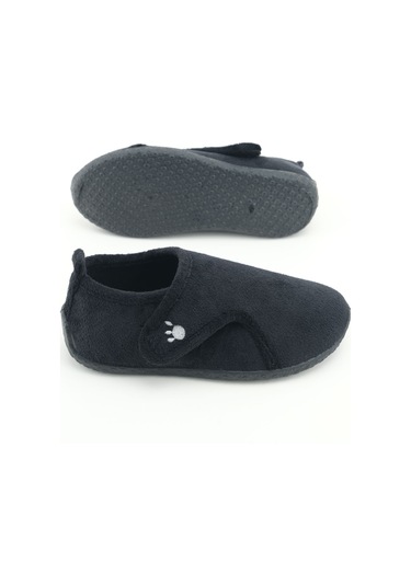 Gezer Kışlık Kız Çocuk Rahat Taban Cırt Cırtlı Ayarlanabilir Ev Okul Kreş Panduf Ayakkabı Siyah