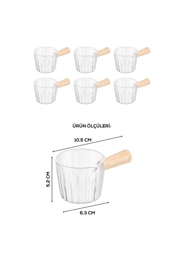 6'lı Ahşap Saplı Akrilik Sosluk 80 Ml Çok Renkli