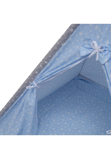 Exorbaby Ahşap Ve Pamuklu, Toplanmaz, Oyun Çadırı, Oyun Evi Mavi