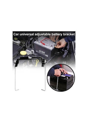 Sones Araç Evrensel Akü Braketi Ayarlanabilir Akü Sabit Demir Tutucu, Boyut: 19cm