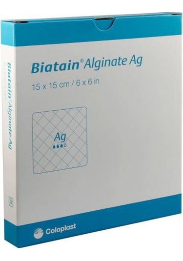 Coloplast Biatain 3765 Alginate Ag Gümüşlü Yara Örtüsü 15 x 15 CM 5 Adet
