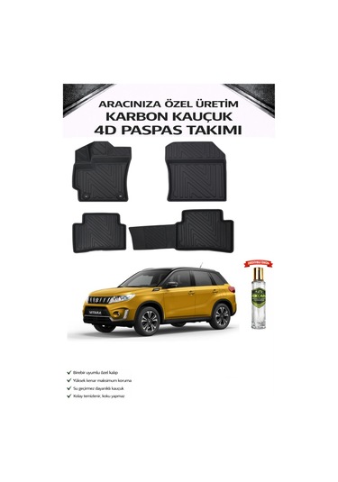 Suzuki Vitara 2018 Model Aracınıza Özel Karbon Kauçuk Paspas Takımı