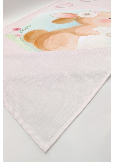 Sevimli Tavşan Dijital Baskılı 70x140 Cm Çocuk Plaj Havlusu