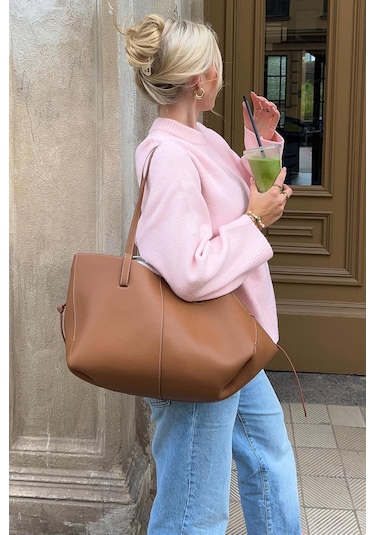 Madmext Madmext MG1972 Bisiklet Yaka Oversize Triko Kadın Kazak - Pembe