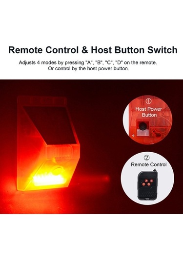 Tongxida Gece Güvenliği İçin Güneş Enerjili Hareketli Alarm Işığı N911c - 110db Sesli, 4 Modlu, 200m Kumandalı, Ip65 Su Geçirm