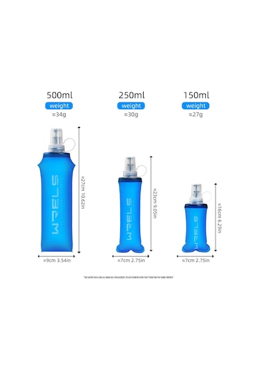 Wrels Yumuşak Şişe Katlanır Katlanabilir Su Şişesi Tpu Bpa Ücretsiz Açık Spor Dark Blue 500ml Dark Blue 500ml