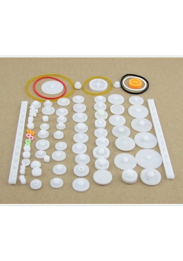 75 Parça Plastik Dişli Seti Rc Çark Arduino Oyuncak Robot Araba G