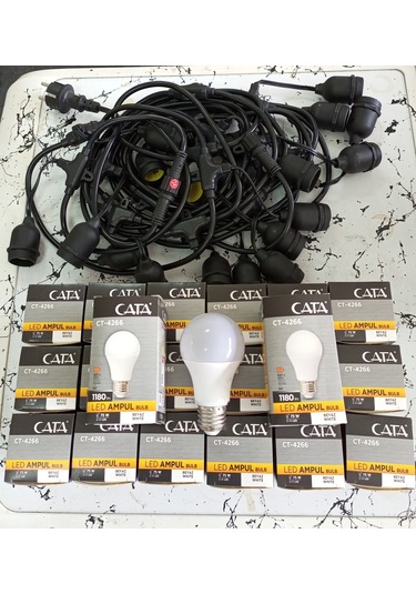 10 Metre 20 Duylu 9w Led Ampullü Zincir Bahçe Aydınlatma