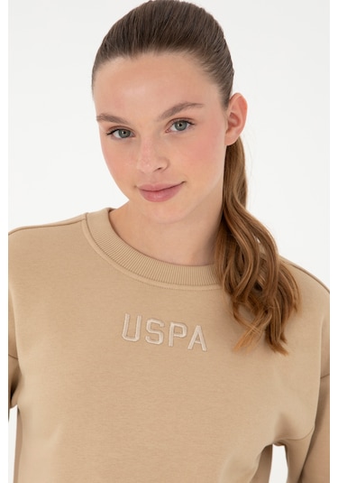 U.S. Polo Assn. Kadın Kum Bisiklet Yaka Sweatshirt 50294751-VR085