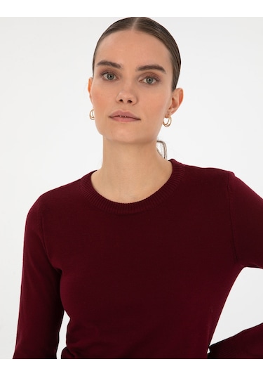 Pierre Cardin Kadın Vişne Kazak /triko 50315758-vr223 Vişne