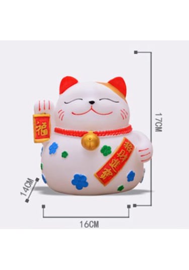 Dolıty Şanslı Kedi Kumbara Para Değişimi Pot Porsperity 16cmx14cmx17cm