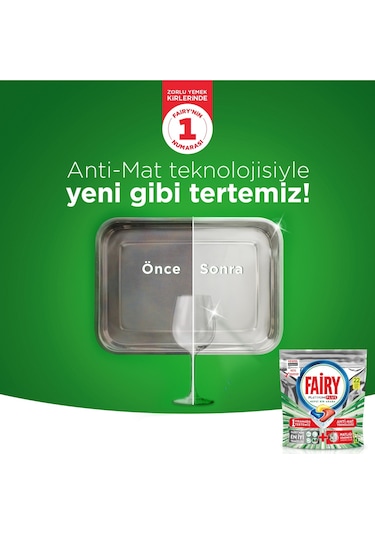 Fairy Platinum Plus Limon Kokulu Bulaşık Makinesi Deterjanı 2 x 40 Tablet