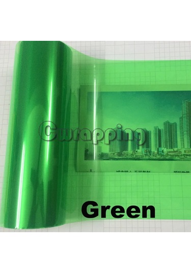 Yeşil- 40 Cm X 150 Cm-oto Araba Tonu Far Arka Lambası Sis Işık Vinil Duman Film Levhası Etiket Kapak Araba Şekillendiri