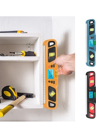 Novahub Profesyonel Su Terazisi Hw-200 Dijital Ekranlı Seviye Ölçer Açı Cetveli Seviye Cetveli Çok İşlevli Dijit Camgöbeği