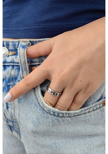 Chavin Çelik Silver Harley Quinn Bayan Yüzük Ev36 001