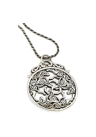 At Tasarımlı Gümüş Kolye Ucu (452206766)