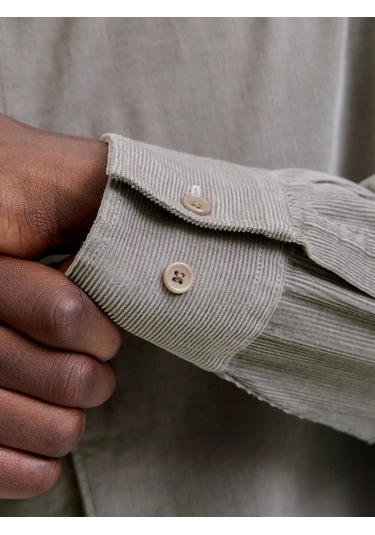 Jprccascot Corduroy Kadife L/s Shırt 12282351 Gri