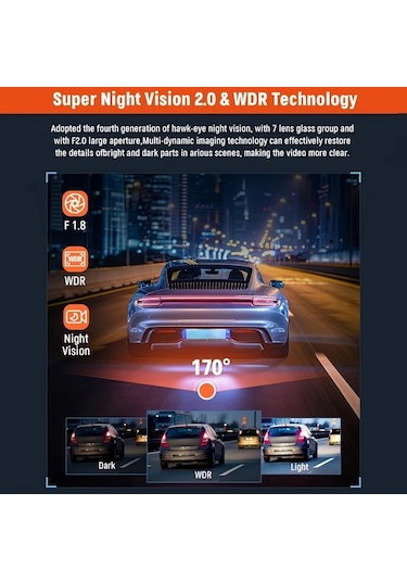 Xuweiwei Dash Cam 2k 4k 8k 3 Kanallı On Ve Arka Görüş Upgrade 4k With 32g 32gb Sd Kart Gece Görüşü