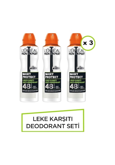 Loreal Paris Expert Shirt Protect Anti Perspirant Deodorant 150 ML X 3 Adet