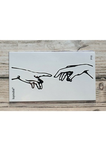 Çift El Ruhani Dokunuş Temas Parmak Su Geçirmez Kol Bilek Omuz Sırt Geçici Dövme