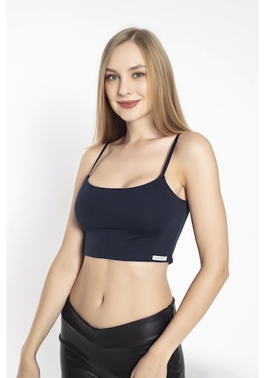 Confeo Kadın Modal İnce Askı Siyah Crop Atlet C1t1n0o108 001