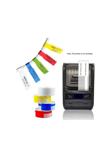 Kablo Etiketi Kendinden Yapışkanlı Termal Baskı Etiket Kağıdı Su Geçirmez Yağ Geçirmez Yırtılmaya Dayanıklı Etiket Bandı Dp23 Serisi Termal Yazıcı Etiket Yapma Makinesi İçin, 1 Rulo 125