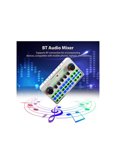 Hfambition X50 Beyaz Canlı Yayın Ses Kartı - Telefon Bilgisayar Uyumlu Otg Dijital Kayıpsız Transmit - Canlı Şarkı İçin 10.1"