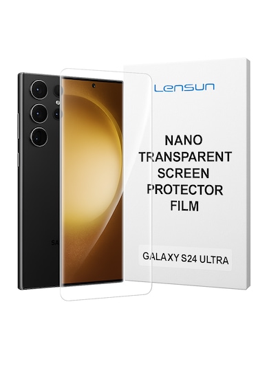 Galaxy Uyumlu S24 Ultra Lensun Nano Şeffaf Ekran Koruyucu