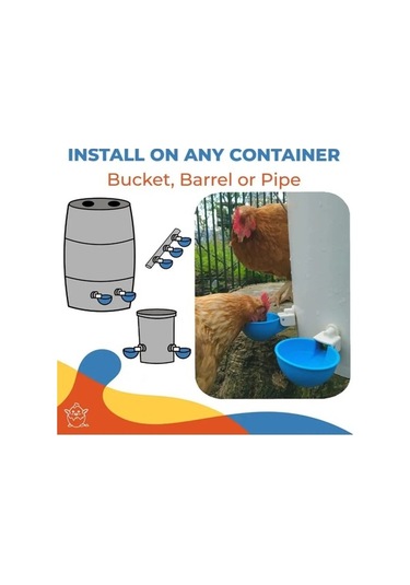 Pazly Otomatik Kümes Hayvanı Suluk Seti - 12 Adet Pp Plastik Su Kabı Tavuk, Ördek, Kaz, Hindi İçin