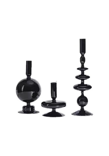 Yifomall 3 Lü Şık Cam Mumluk Seti - Farklı Boyutlarda Dekoratif Ve Modern Tasarım