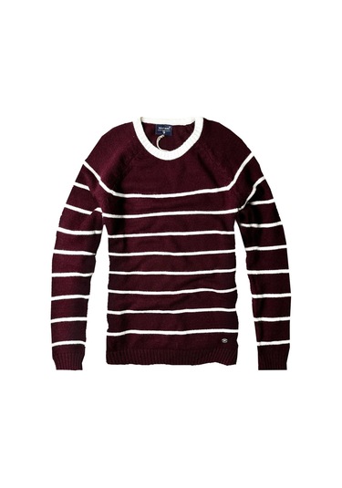 Luxry Bisiklet Yaka Yün Erkek Kazak Bordo