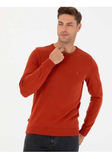 Pierre Cardin Erkek Kiremit Triko Kazak 50270179-vr031 Kiremit