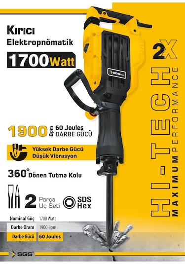 Sgs SGS5187 - 16 KG 1700 W 60 Joules 1900 BPM Elektropnomatik Kırıcı Hilti