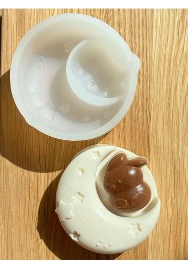 Shıne Luna Tavşan Şeklinde Silikon Puding Kalıbı 252530575 Beyaz