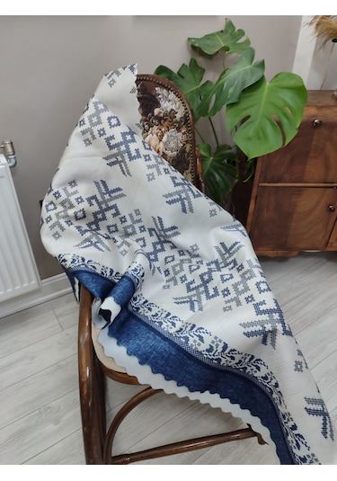 Koltuk Örtüsü Kaymaz Kilim Mavi