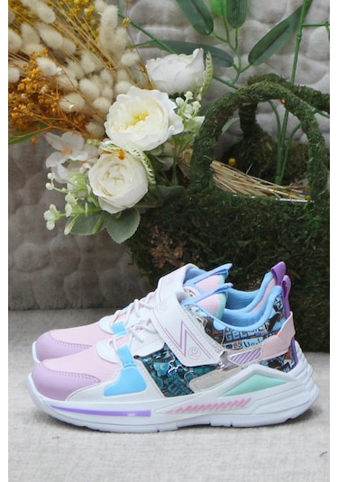 M.p 242 3325 Beyaz Mor Rahat Hafif Kız Çocuk Ayakkabı 001