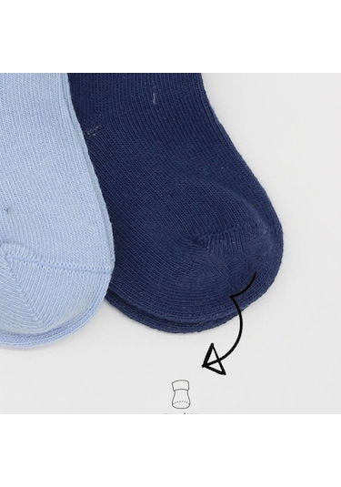 Bistyle Bear Penye Soket Çorap 2'li Bs10116 Mavi Mavi