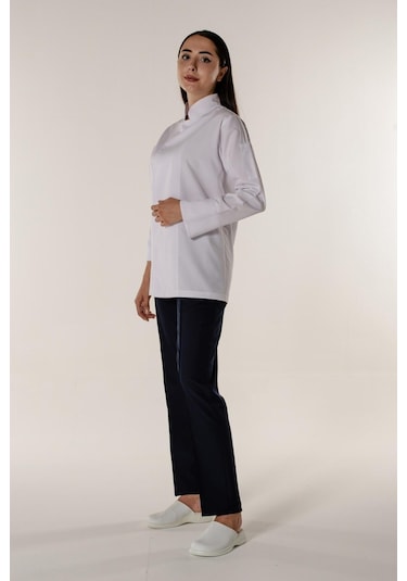 Beyaz Aşçı Ve Mutfak Şef Ceketi Gizli Çıtçıtlı-beyaz