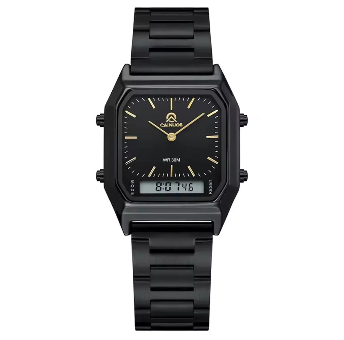 Caınuos Dijital Analog Erkek Kol Saati Siyah