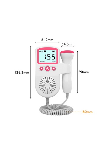 Konesam Bebek Kalp Atışı Dinleme Cihazı - 3.0mhz Lcd Ekranlı Taşınabilir Fetal Doppler