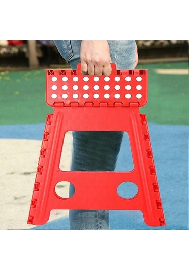 Bloomnest Katlanır Masaj Taburesi Dot Plastik Küçük Sandalye, 29x22x39cm, Kırmızı Altın Siyah, Pratik Ve Taşınabilir, Güvenli Kullanım İçin Uygun Altın - Siyah